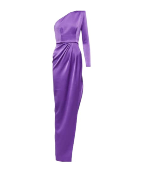 Alex Perry Delane One-shoulder Satin Crêpe Gown In Purple