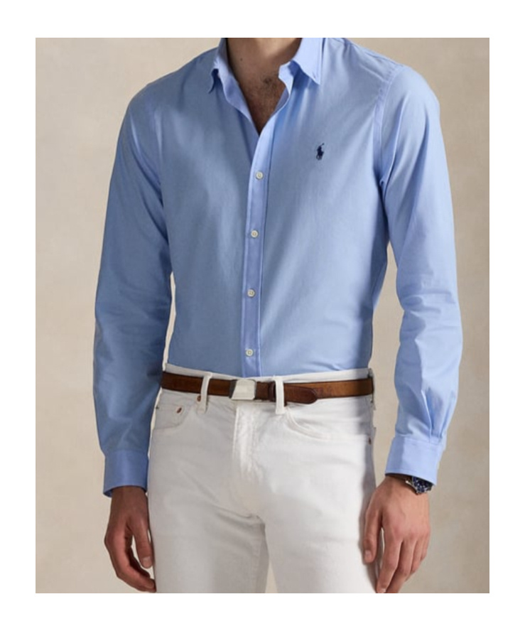 Polo Ralph Lauren Shirt Collared Buttons Long Sleeves In Blue