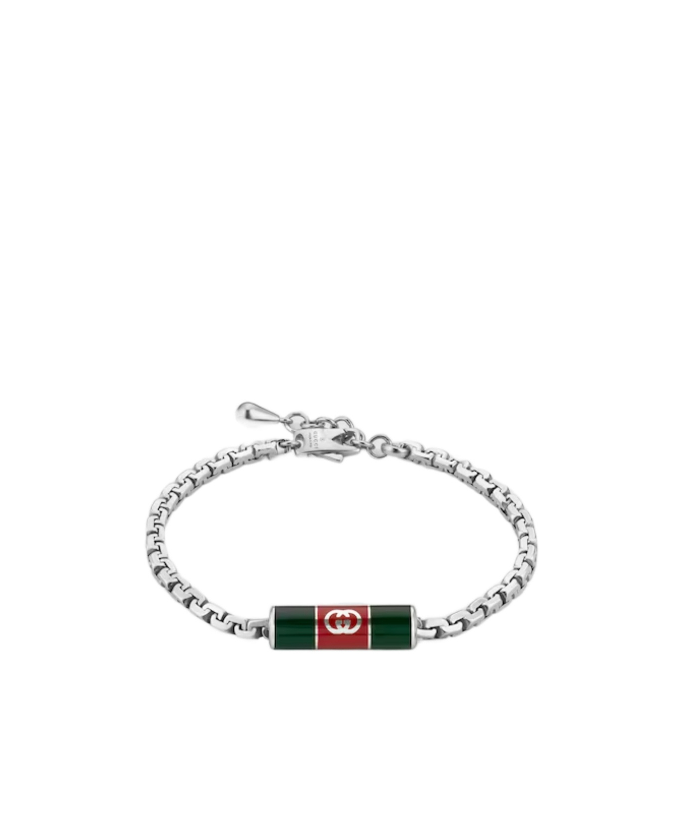 Gucci Bracelet With Web Detail In Silver