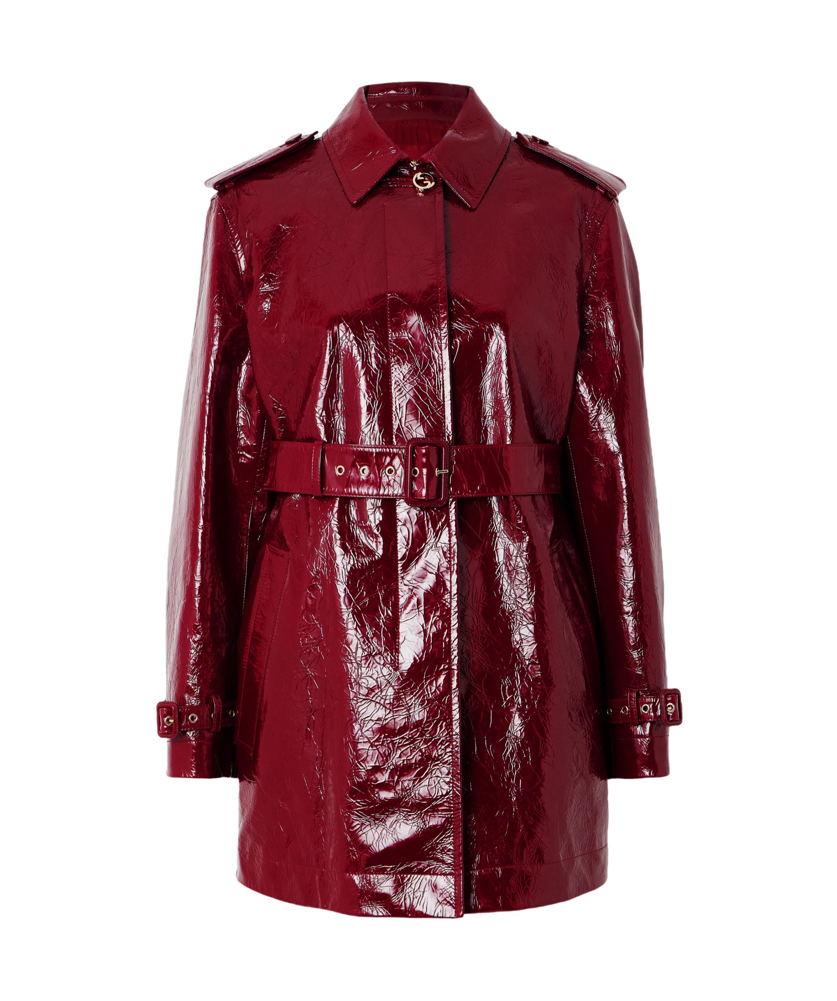 Shop Gucci Pleated Casual Jacket In Red