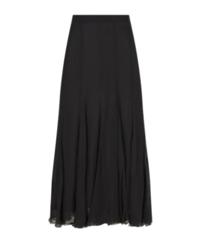 Chloé Organic Silk-mousseline Maxi Skirt In Black