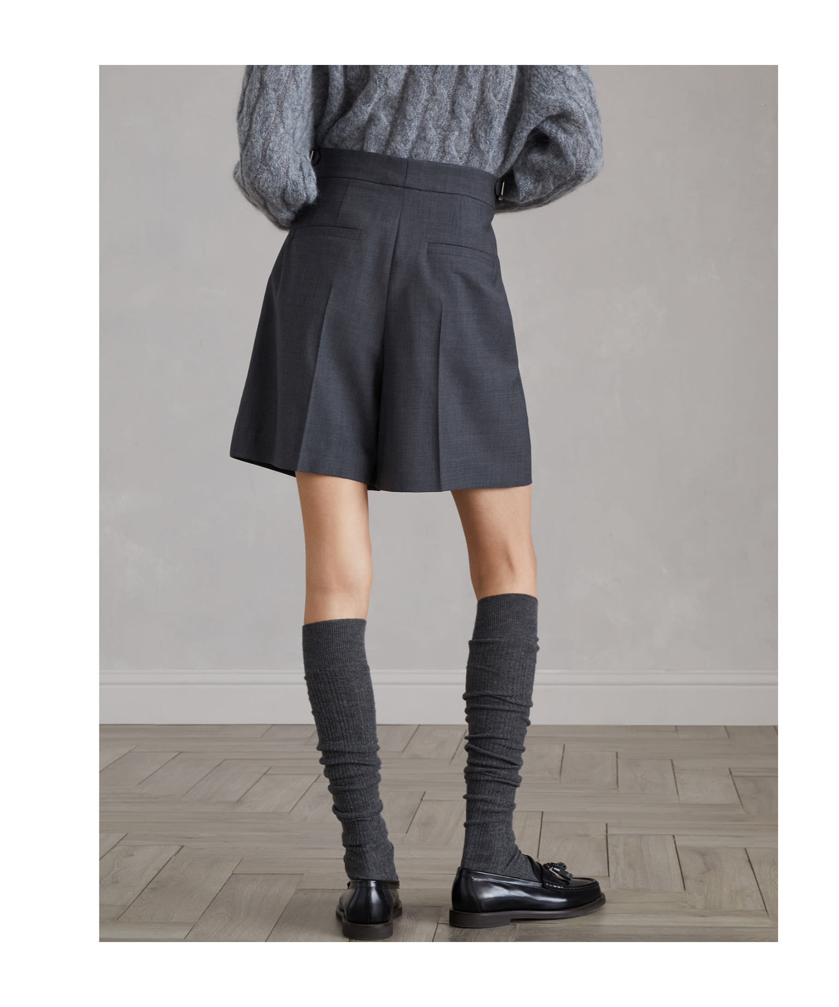 Brunello Cucinelli Tropical Wool Blend Bermuda Shorts In Black