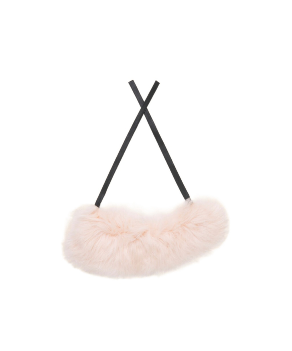 Marni Shearling Self-tie Scarf In Pink