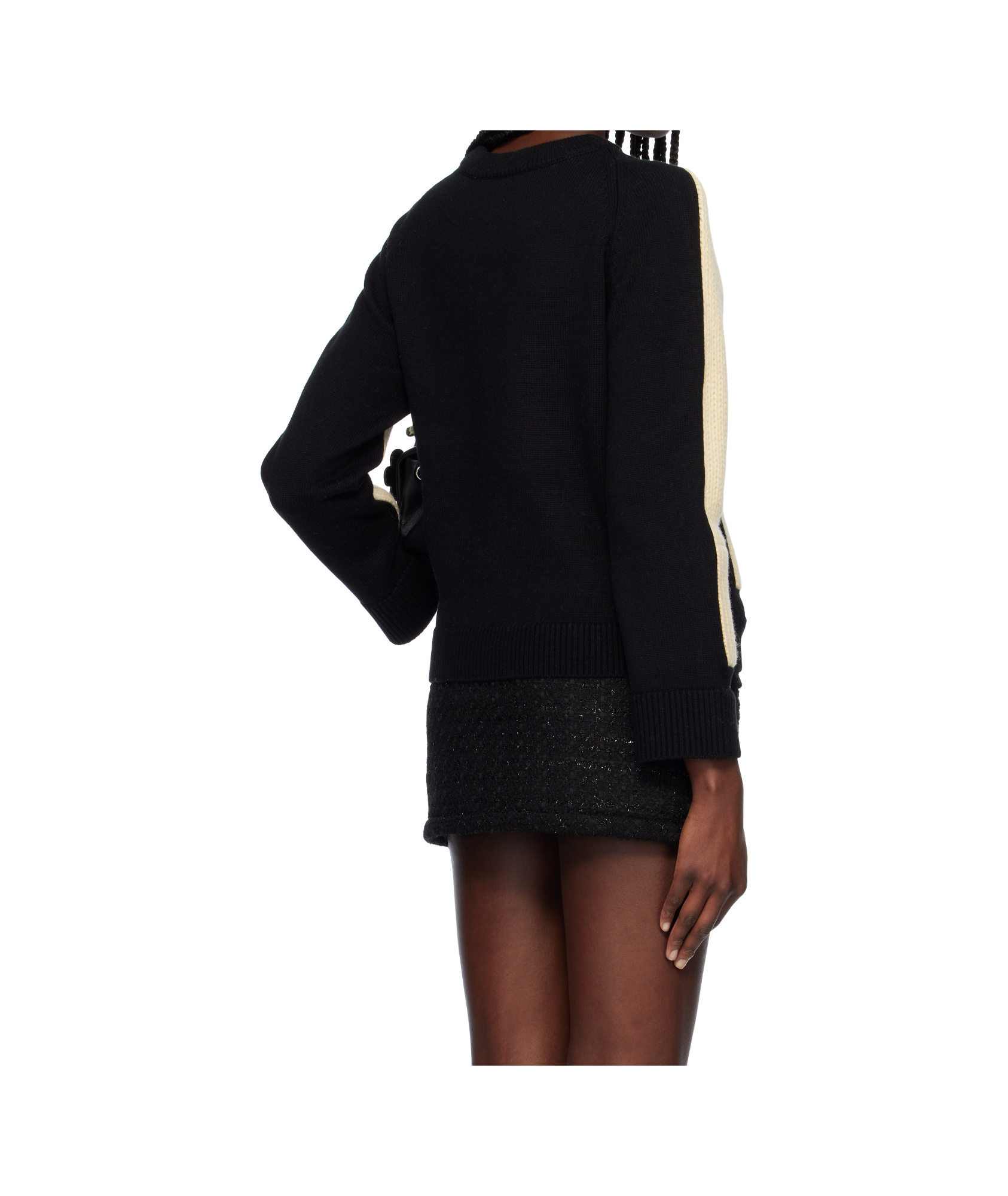 Marc Jacobs Trompe Loeil Charm Crewneck Sweater In Black/ivory