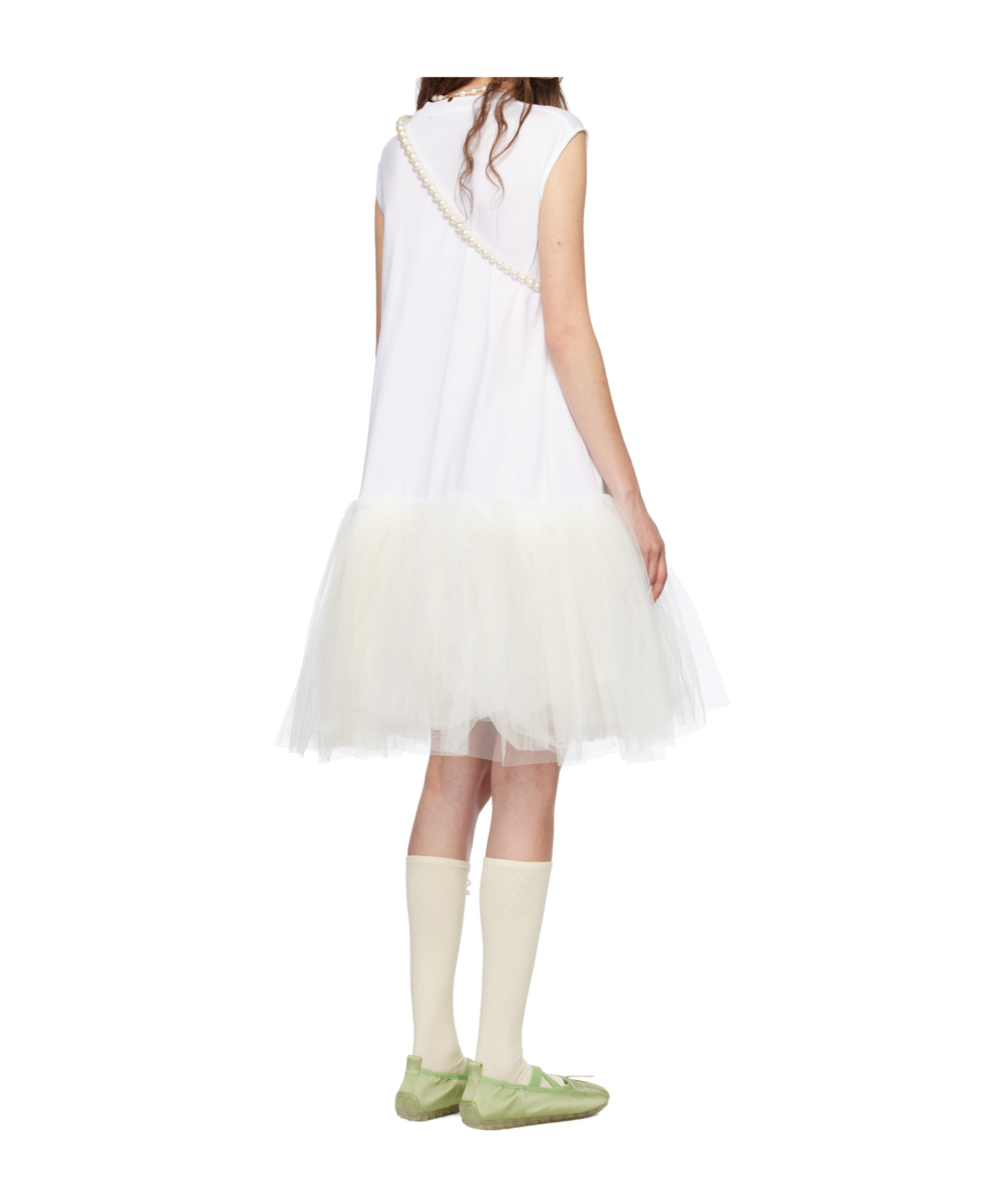 Simone Rocha White Relaxed Ballet Tutu Midi Dress In White
