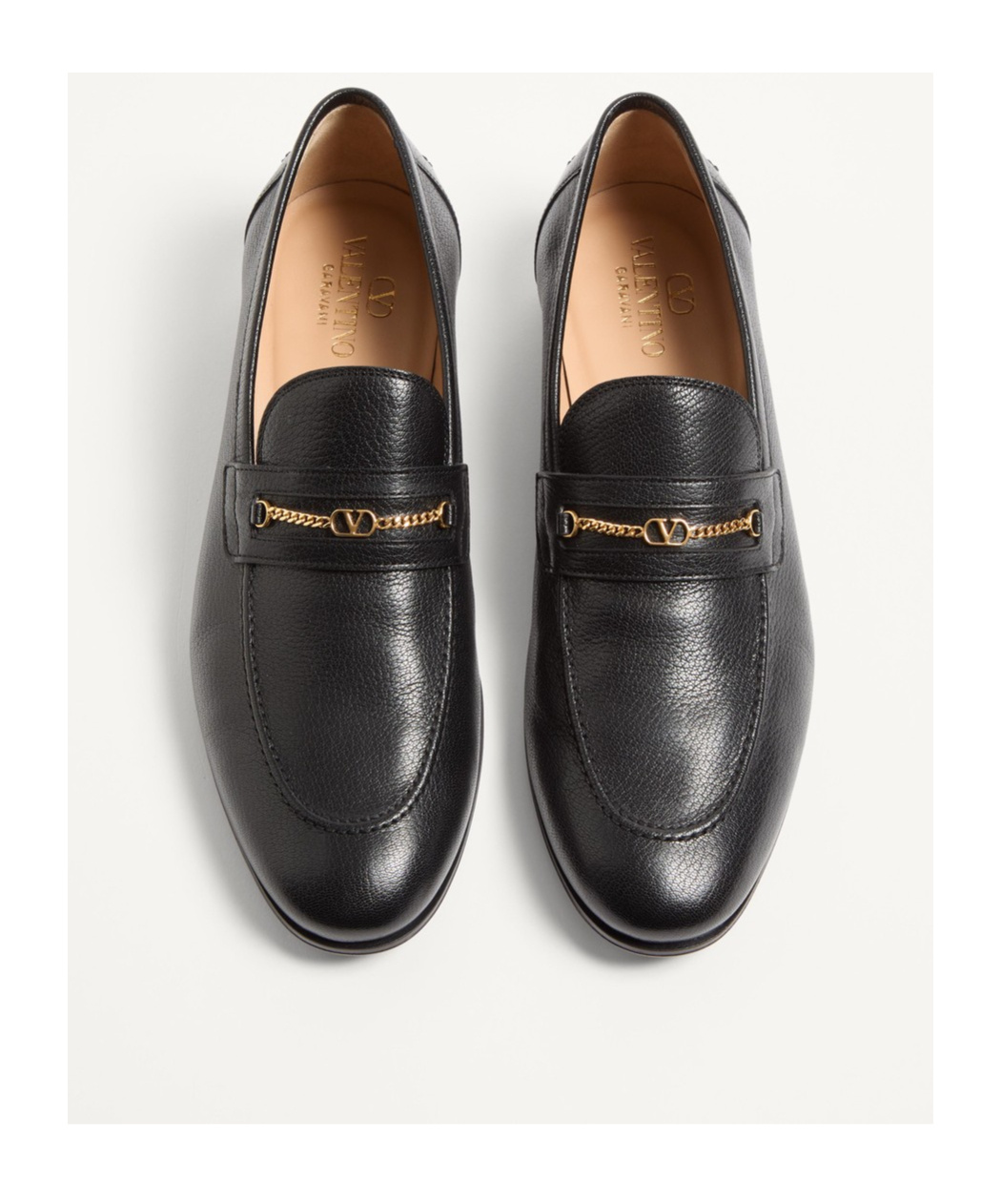 Valentino Garavani Men Vlogo Signautre Leather Loafers In Black