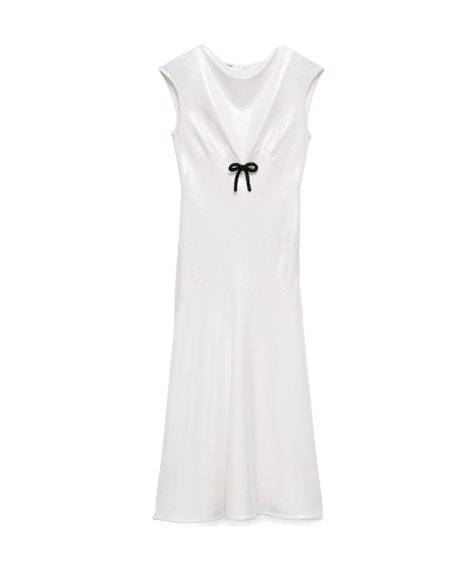 Prada Sequined Satin Jersey Dress In White