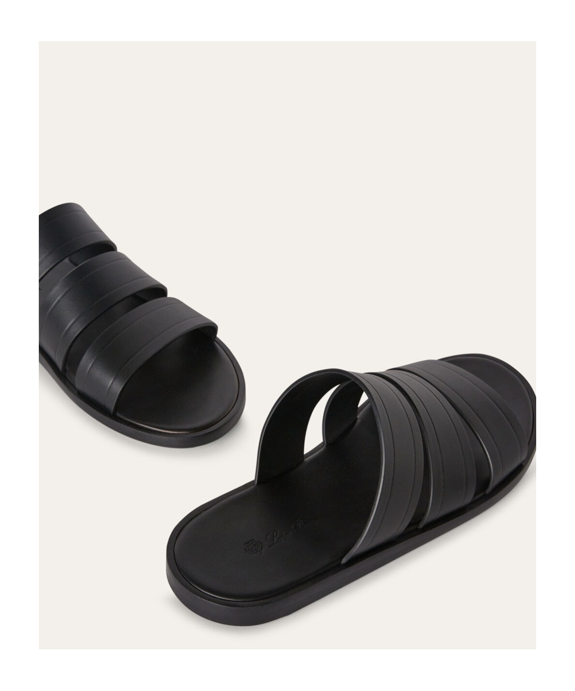 Loro Piana Naha Slippers In Black