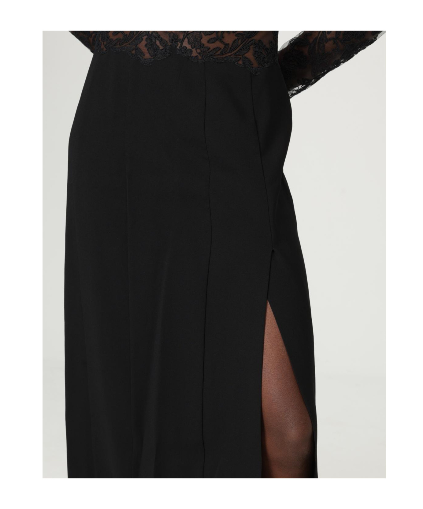 Ermanno Scervino Long Sleeve Dress In Black