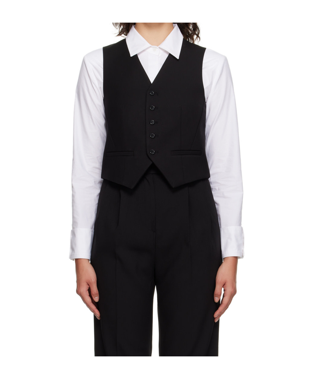 THE FRANKIE SHOP GELSO SINGLE-BREASTED WOOL WAISTCOAT