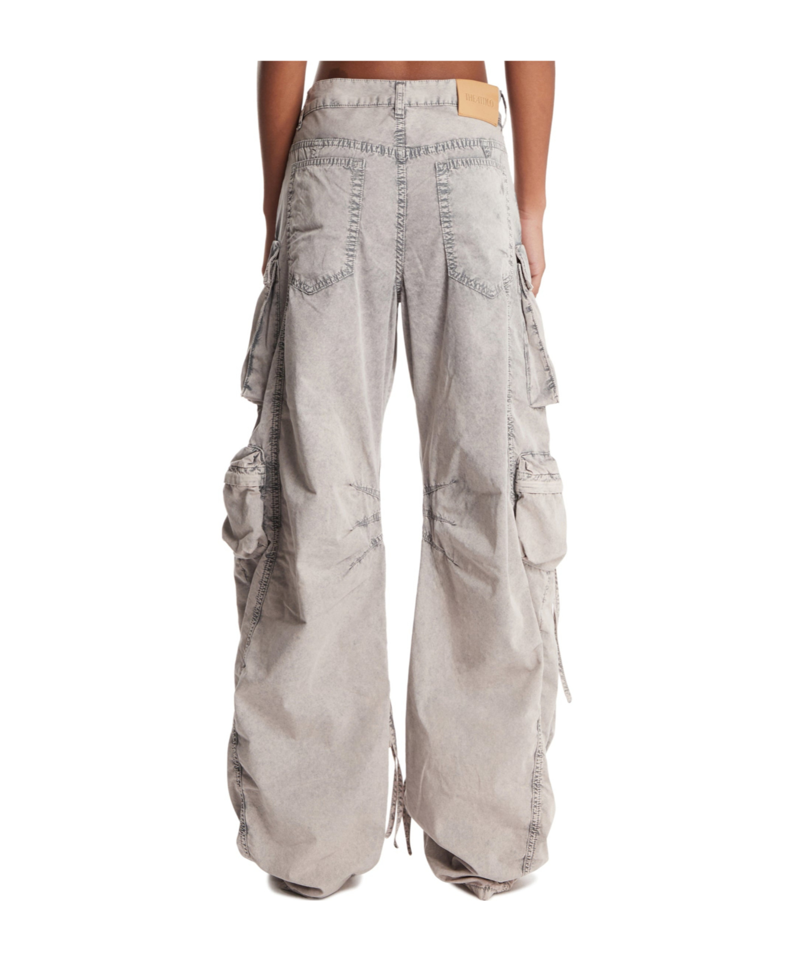Attico Fern Cargo Jeans In Gray