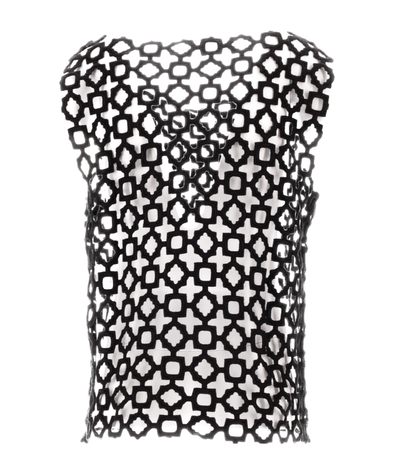 Shop Niccolò Pasqualetti Carta Tank Geometric Lace Embroidered Blouse