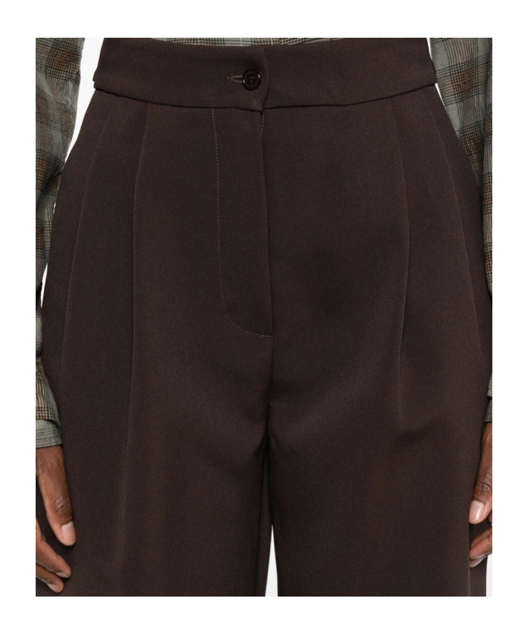 The Frankie Shop Bea Suit Pants Featuring Pleat Detail In Brown