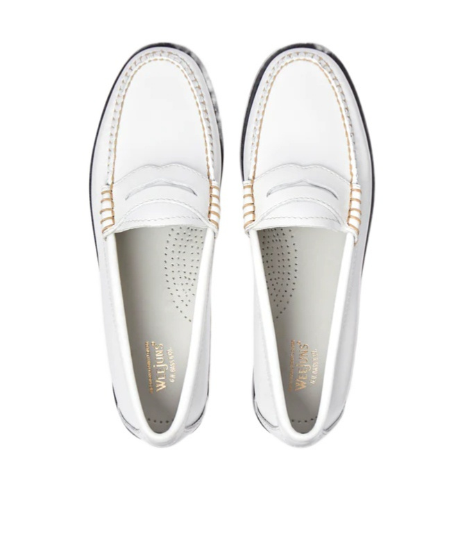 G.h. Bass & Co Weejuns Penny Round-headed Loafers In White