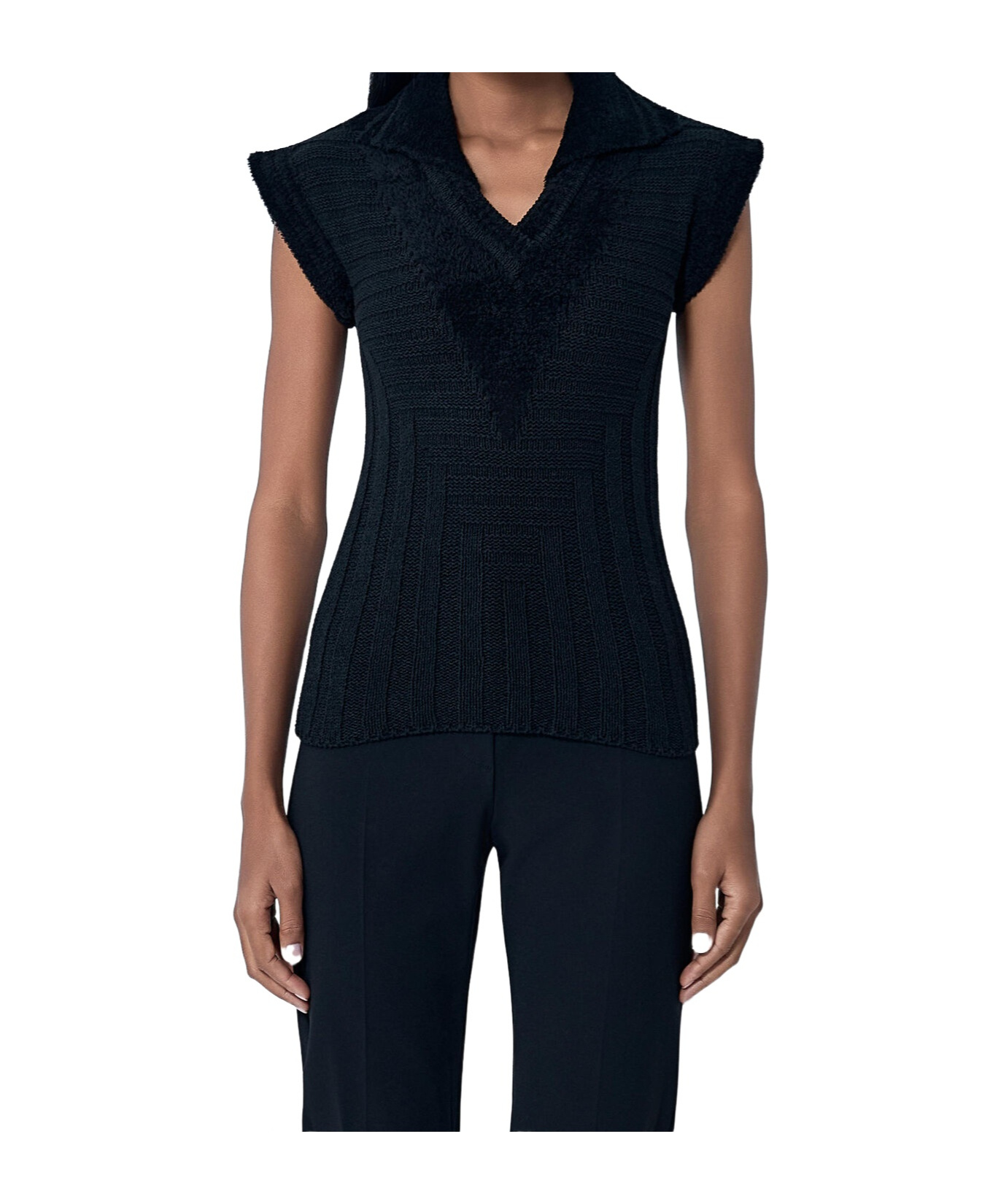 Kiko Kostadinov Lapel Sweater In Black
