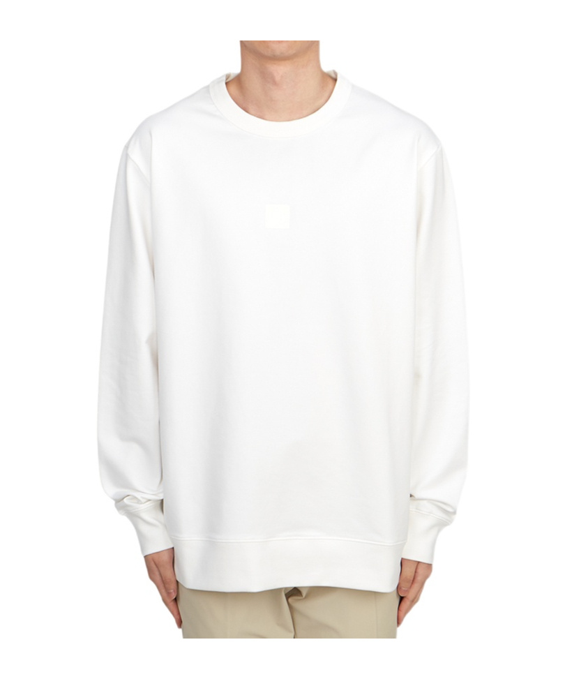 C.p. Company Stretch Fleece Long-sleeved Sweatshirt In White