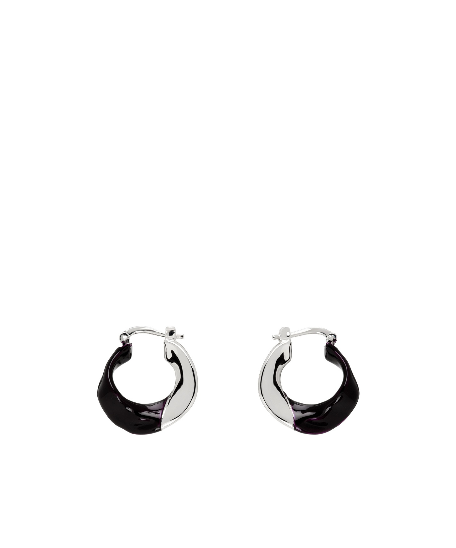 Jil Sander Loop Earrings In Black