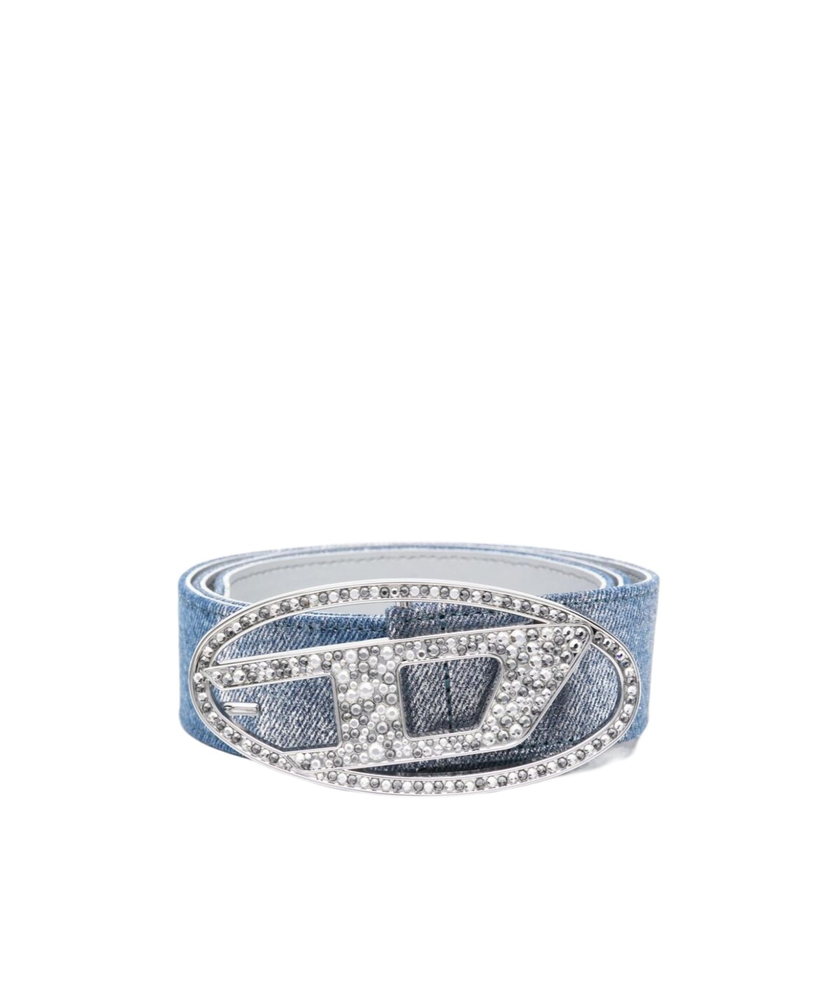 Diesel B-1dr Strass Belt In Gray