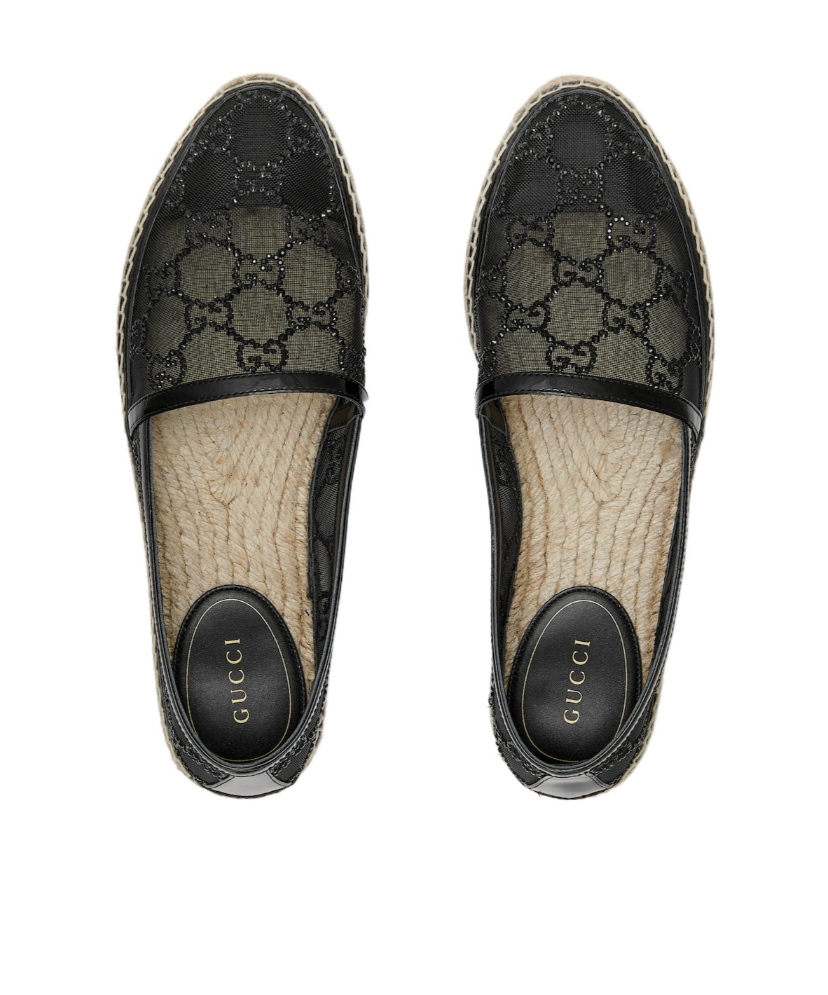 Gucci Espadrilles With Gg Crystals In Black
