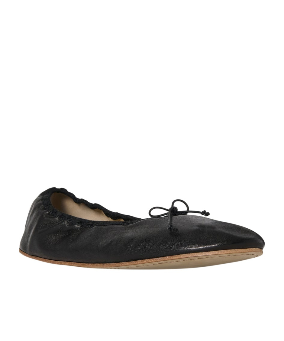 The Row Round Toe Ballet Flats In Black