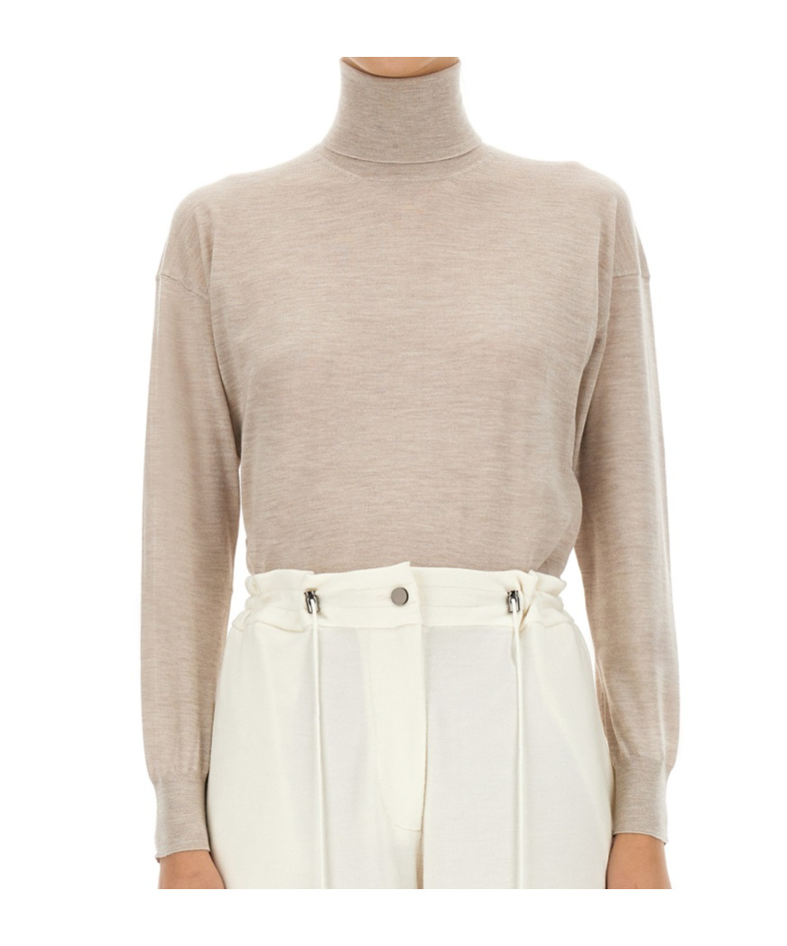 Tom Ford Turtleneck Long-sleeved Knit Jumper In Beige