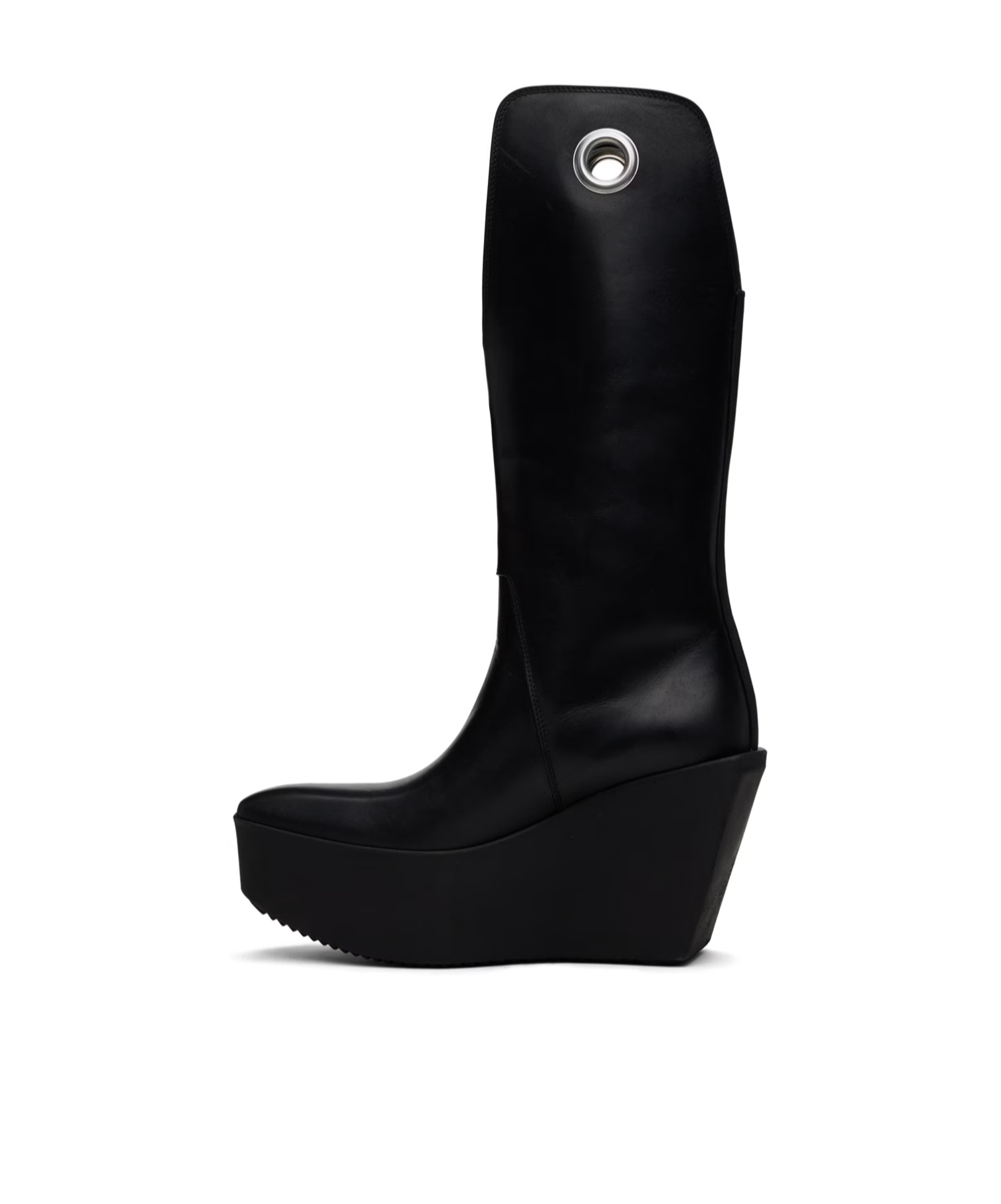 Rick Owens Black Sliver Platform Kowboy Boots In Black