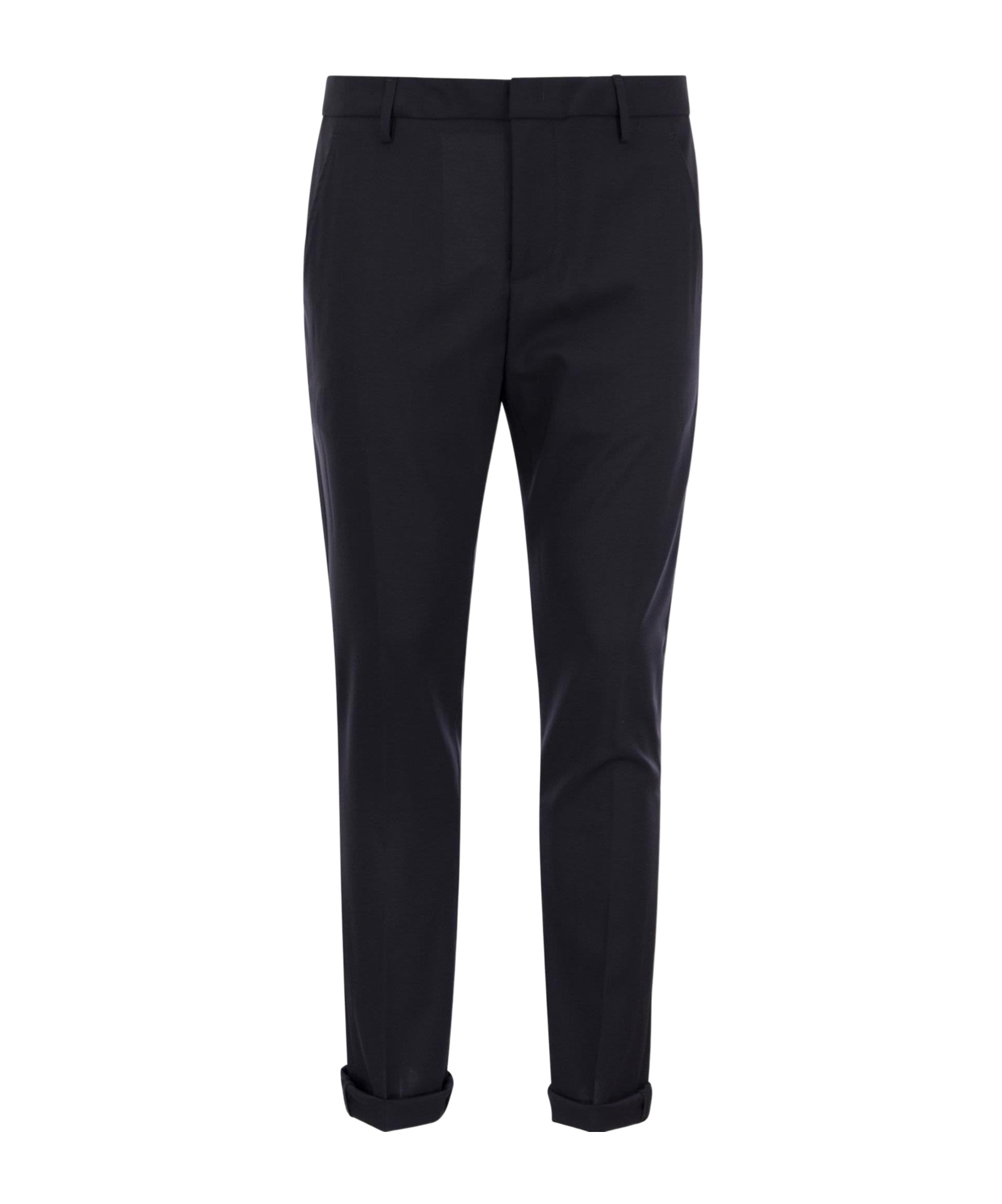 Dondup Roll-up Cuffs Tailored Trousers In Black