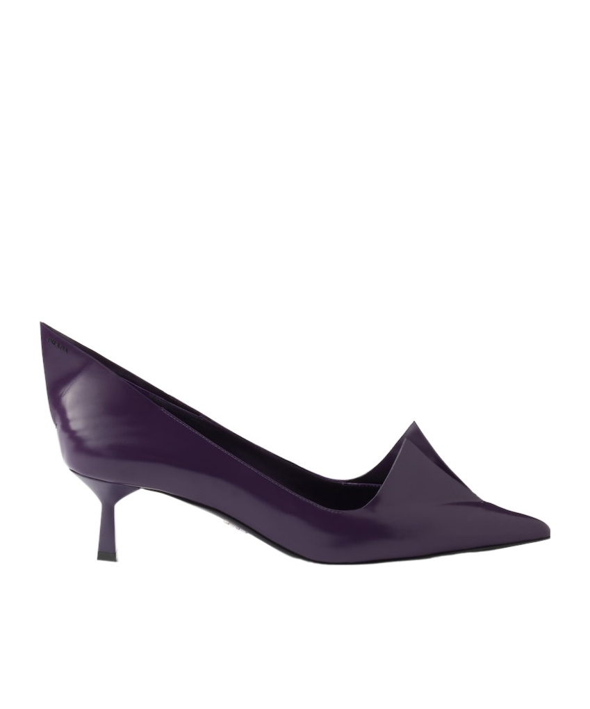 Prada Scarpe Con Tacco In Pelle Viola Donna In Purple