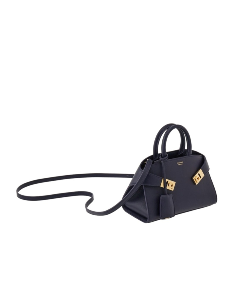 Ferragamo Logo-print Leather Tote Bag In Blue