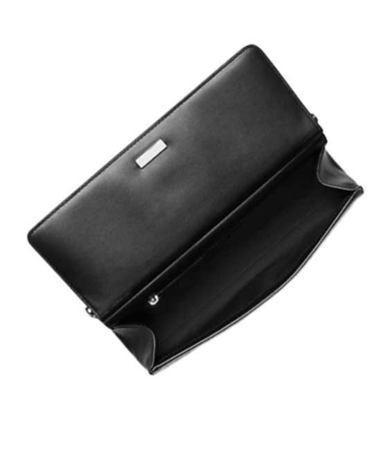 Michael Kors Carmine Medium Leather Pochette In Black