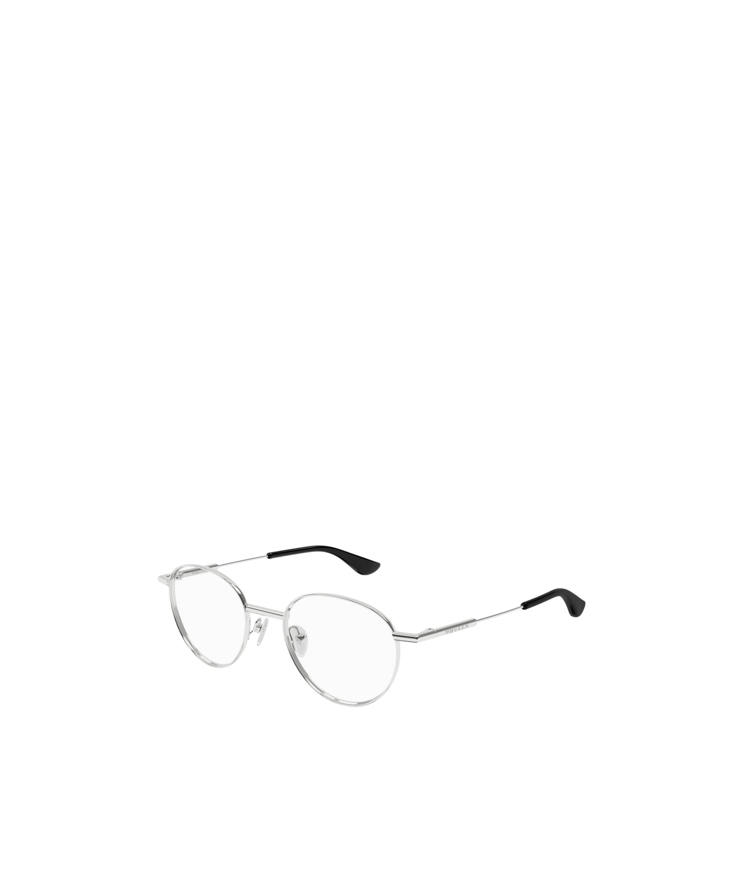 Alexander Mcqueen Eyewear Round Frame Glasses In Silver