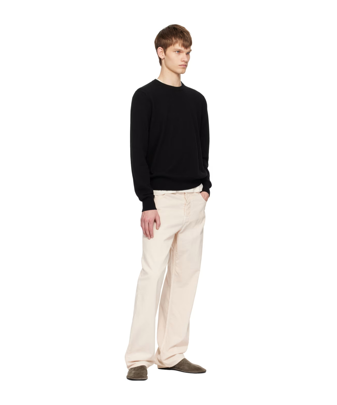 Shop The Row Ross Belt Ring Casual Pants In White