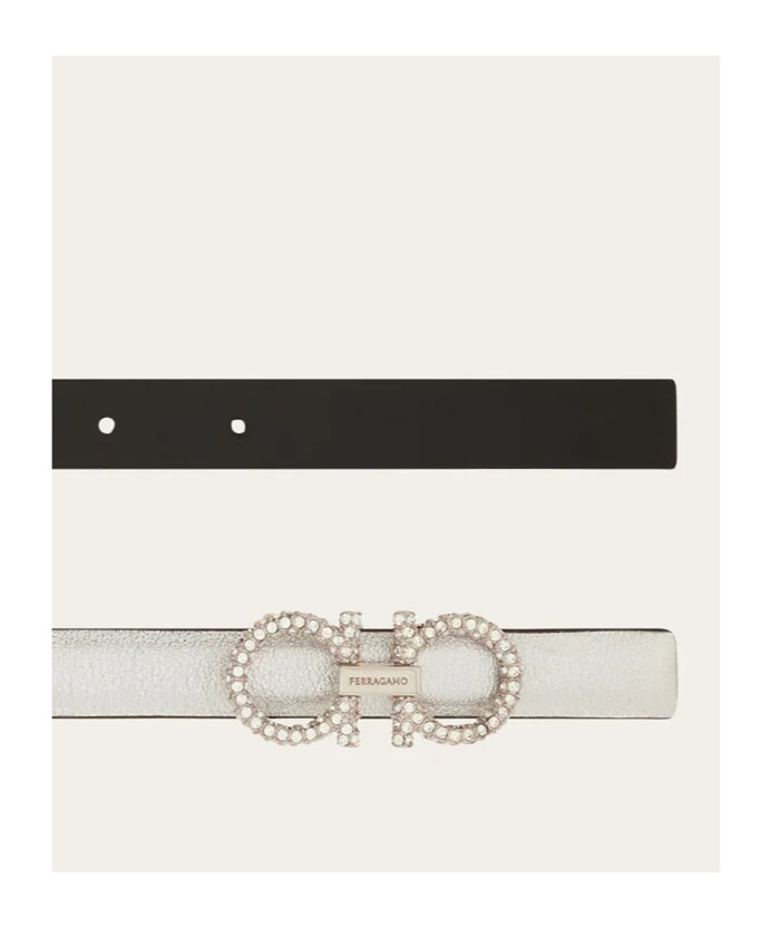 Ferragamo Reversible And Adjustable Gancini Belt In Multi