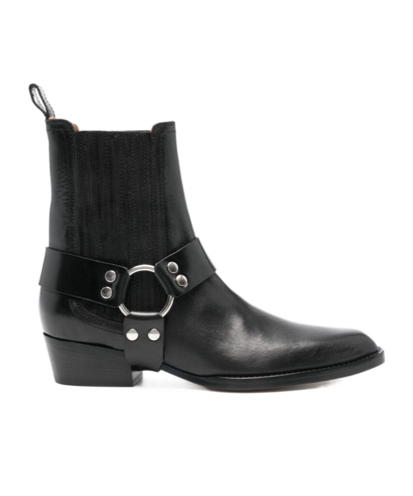 Paris Texas Helena Shiny Vintage Leather Ankle Boots In Black