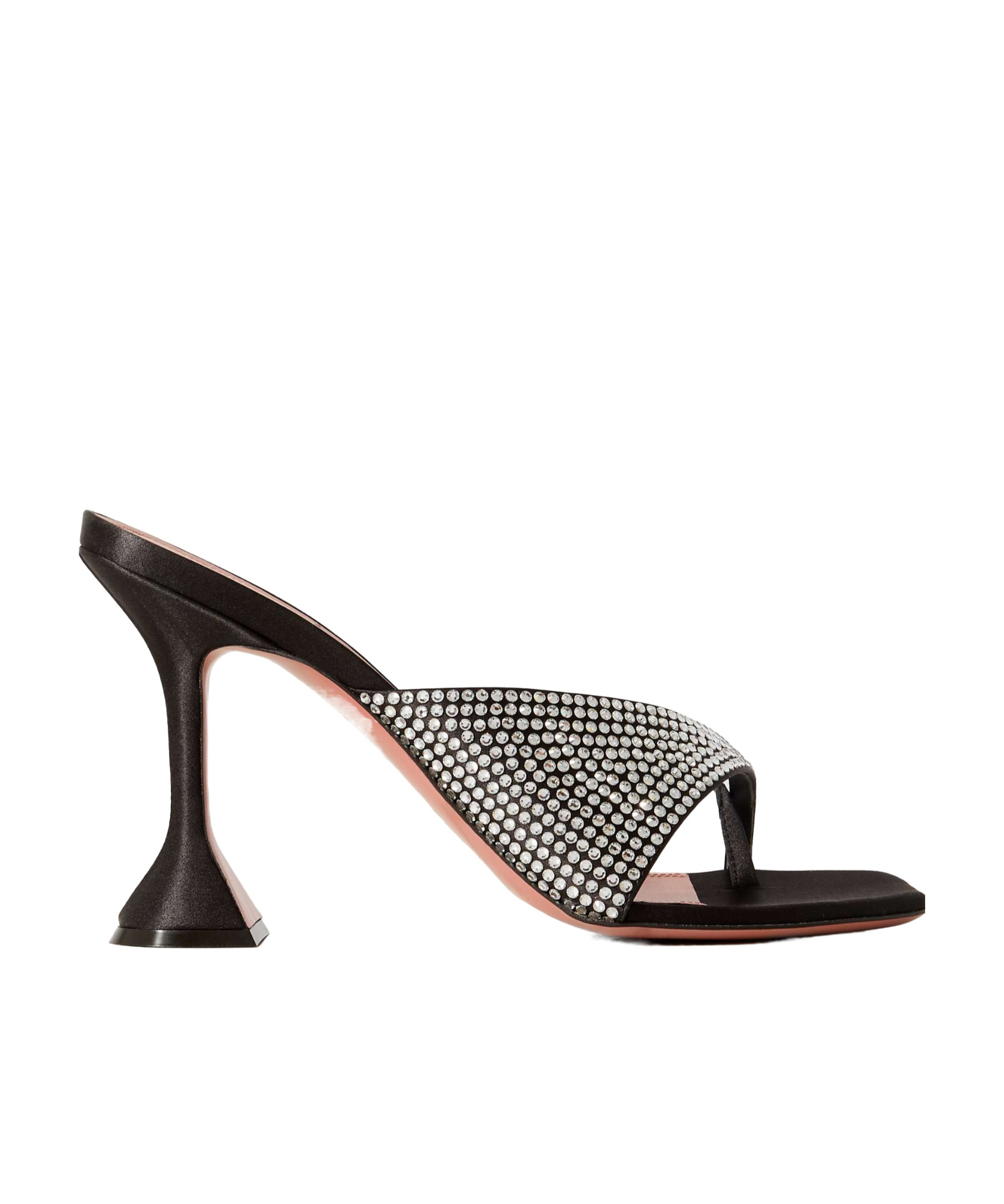 Amina Muaddi Open-toed Square Toed High-heeled Sandals In Black