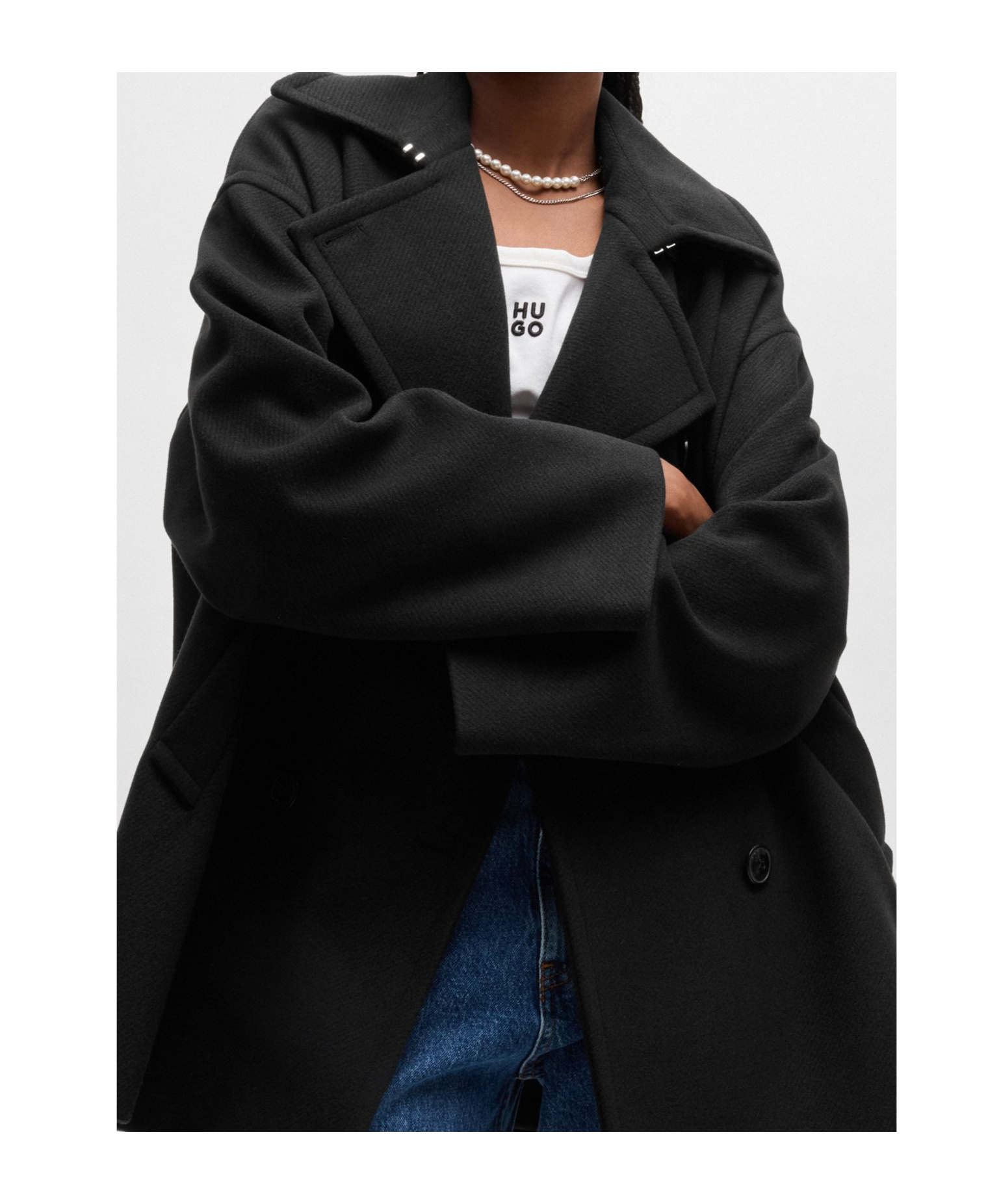 HUGO BOSS LONG-SLEEVED SHORT COAT