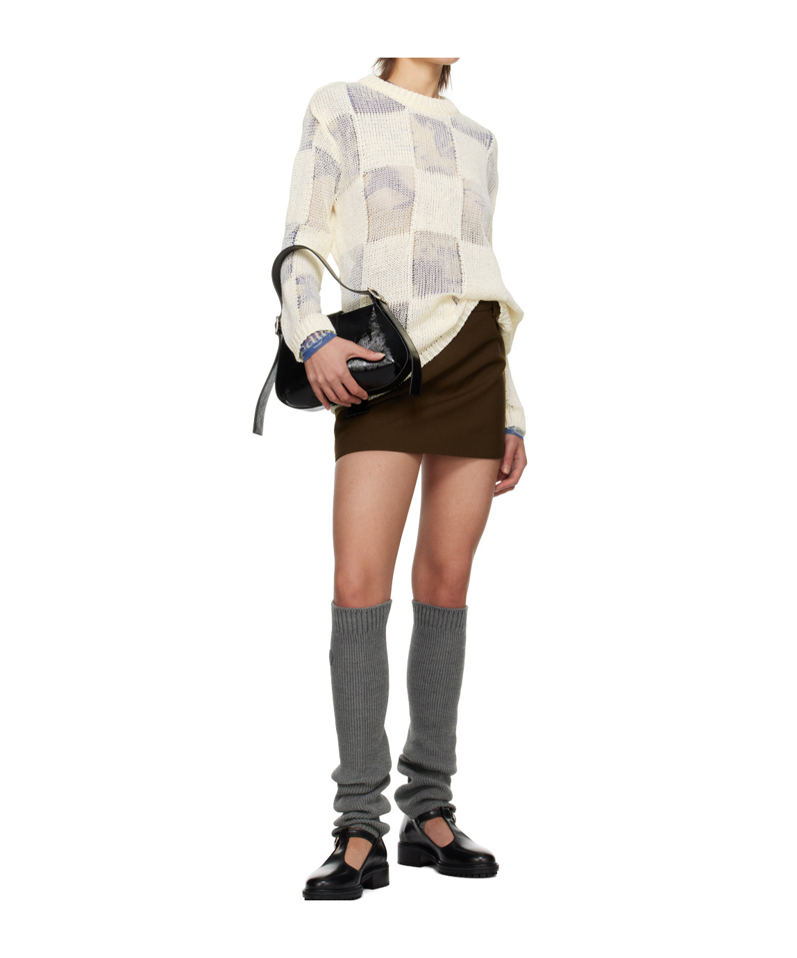 Open Yy Open-knit Sweater In White