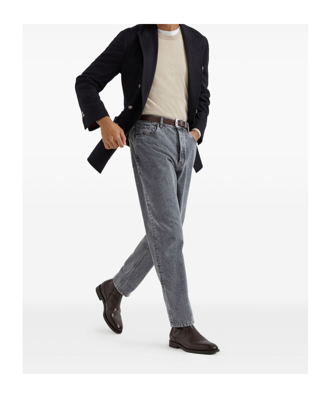 Brunello Cucinelli Greyscale Denim Jeans
