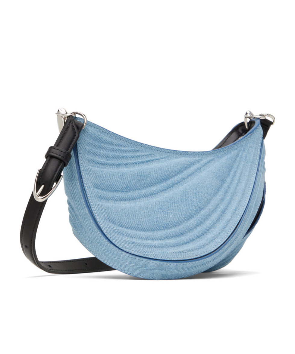 Mugler Small Spiral Curve 01 Shoulder Bag In Blue