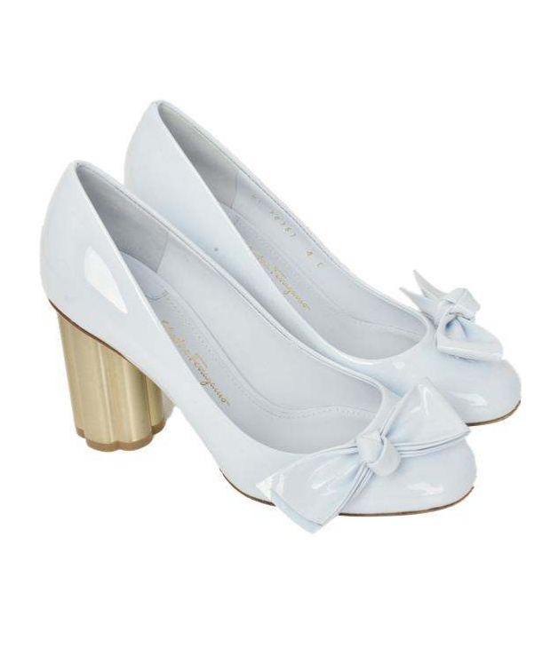 Ferragamo Vara Bow Series High Heels In White