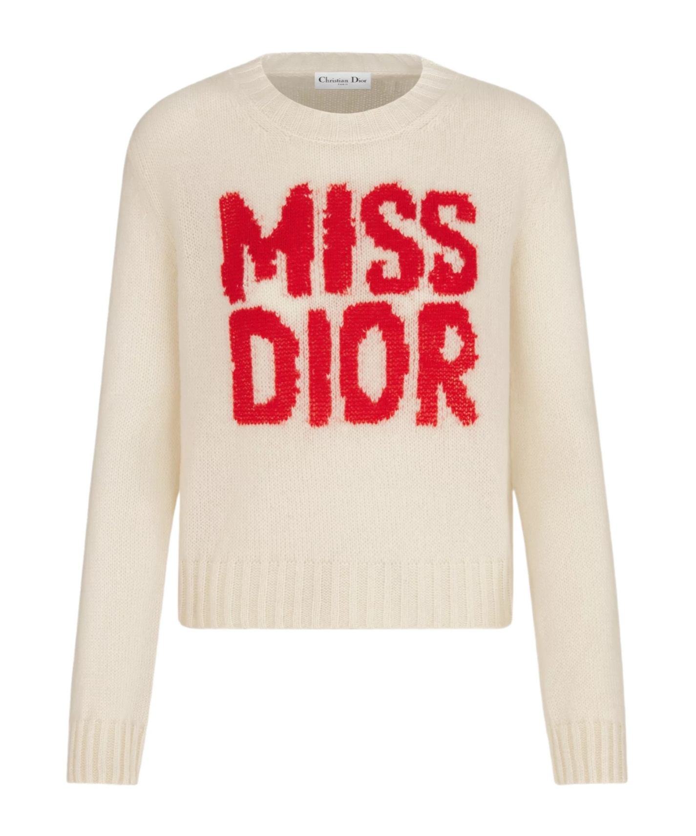 Dior Logo Cashmere Sweater In White