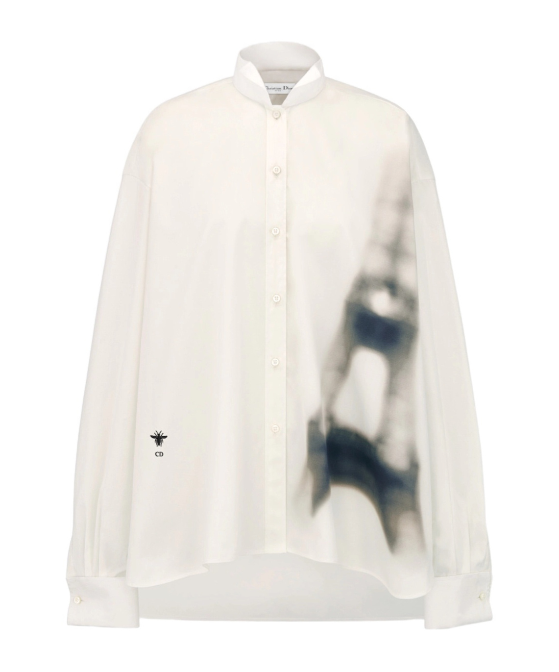 Dior Honey-embroidered Long-sleeved Shirt In White