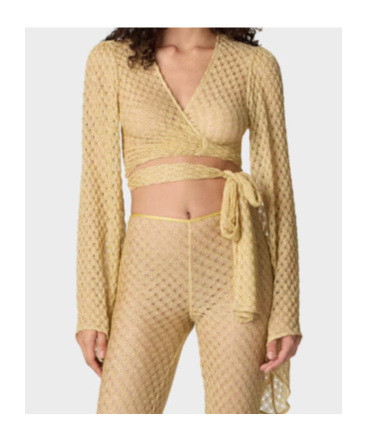 Missoni Raschel Workmanship Wrap Top In Gold