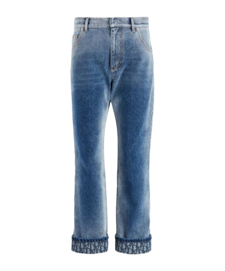 Dior Belt-loop Jeans In Blue