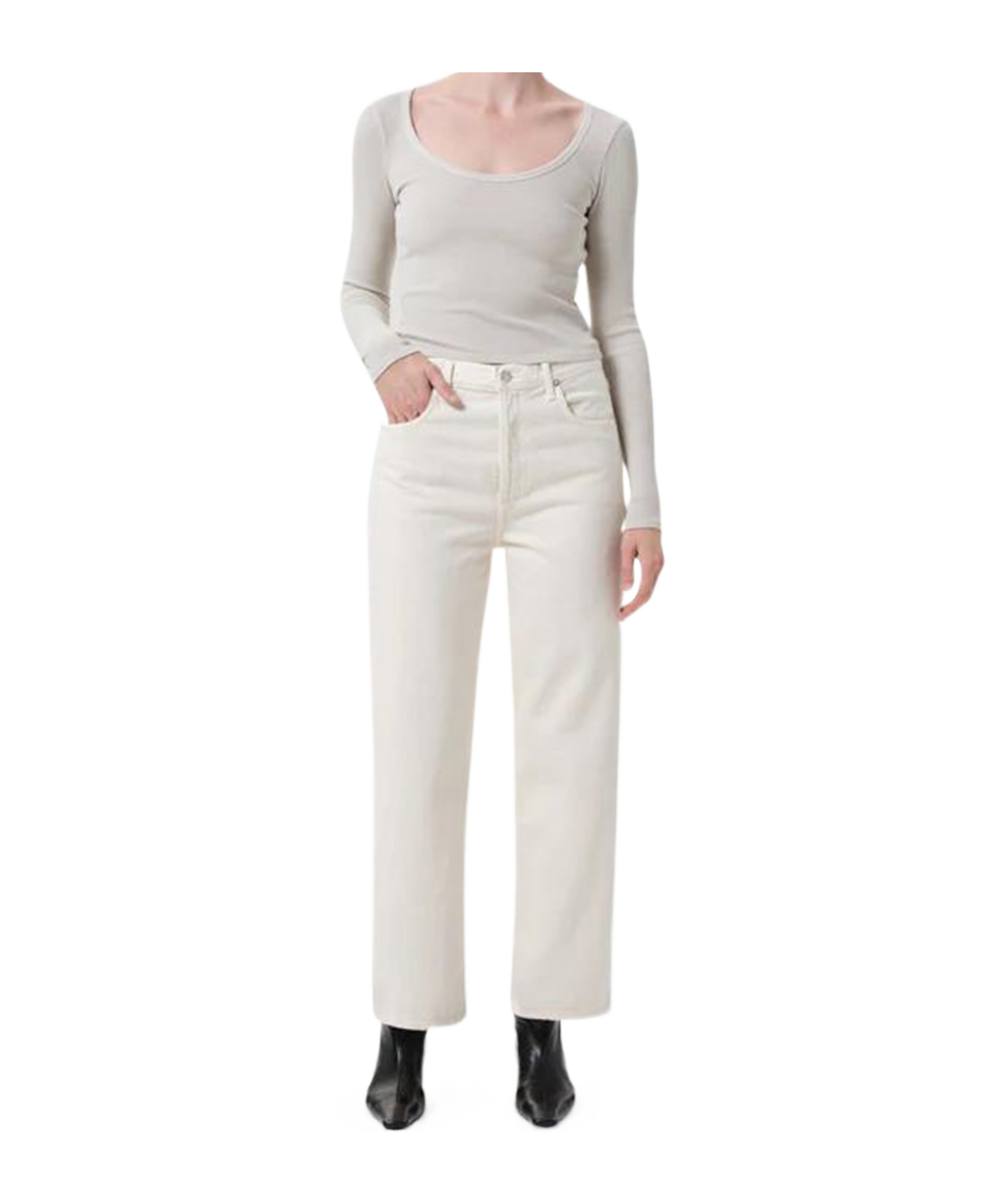 Agolde Straight-leg Jeans In White