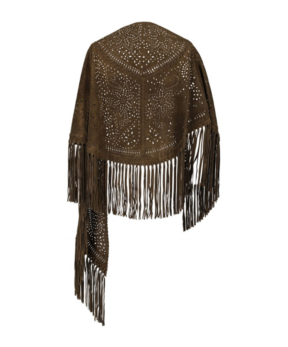 Isabel Marant Fringed Cloak In Black