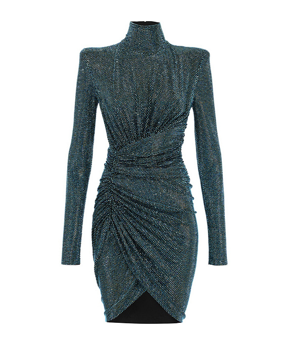 Alexandre Vauthier Rhinestone Trimmed Dress In Black