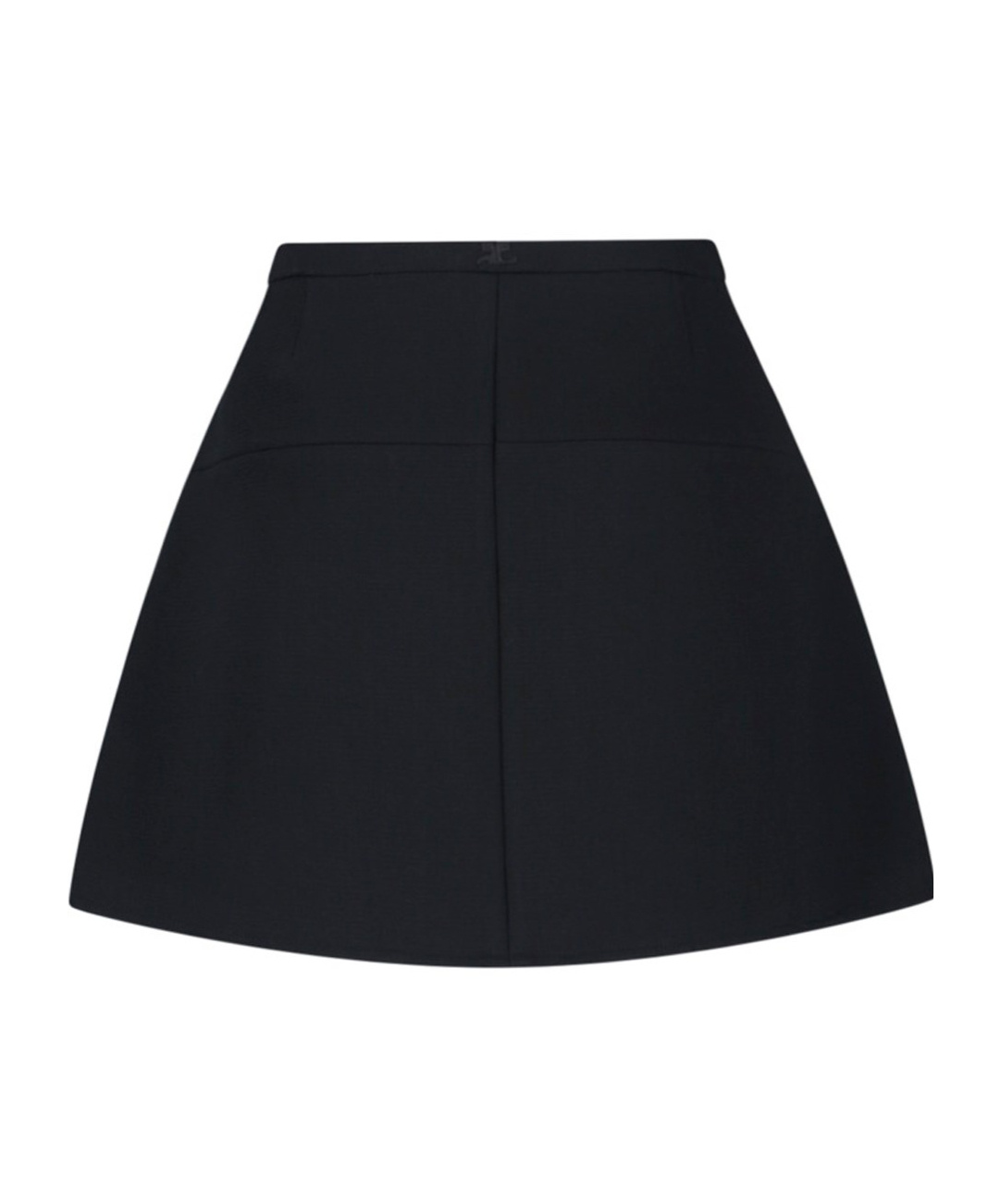Shop Courrèges Wool Arc-edged Skirt In Black