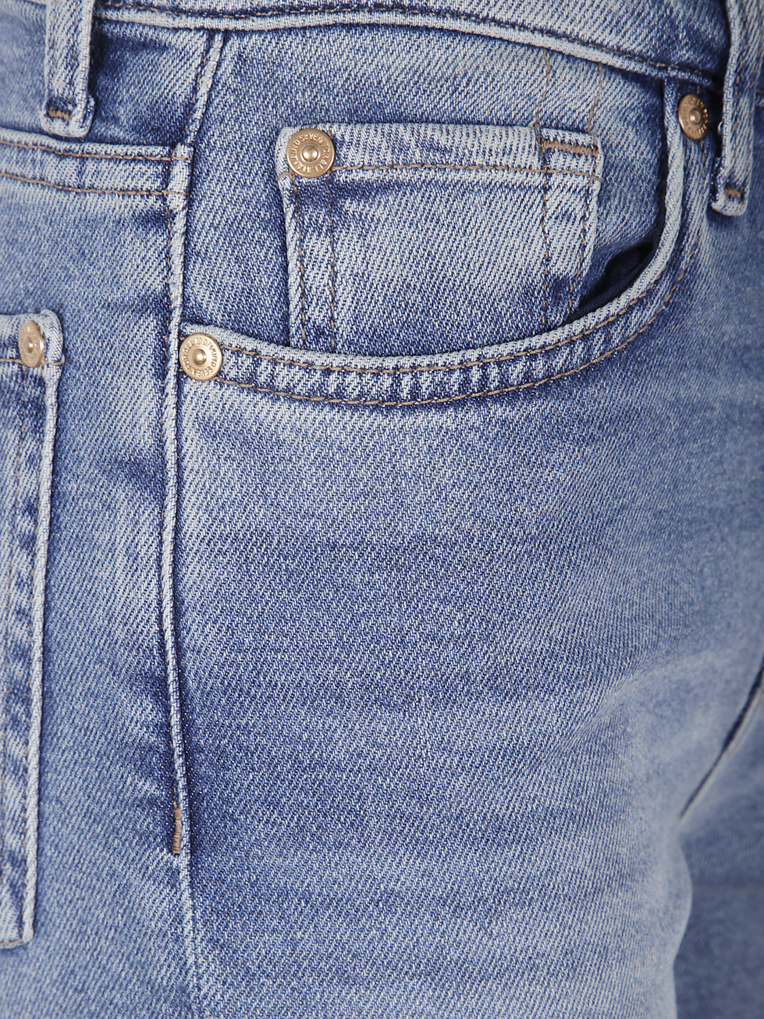 7 For All Mankind Denim Trousers With Belt Loops In Blue