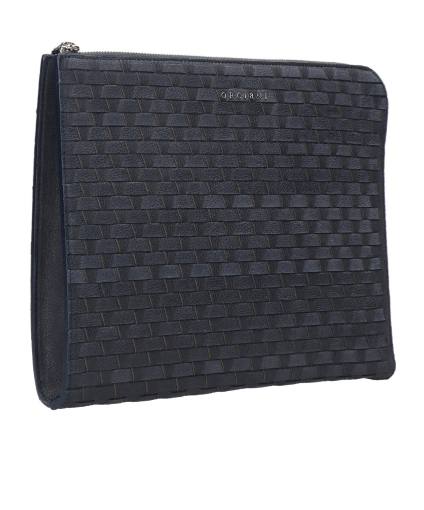 Orciani Pochette Slim Chevrette Woven In Black